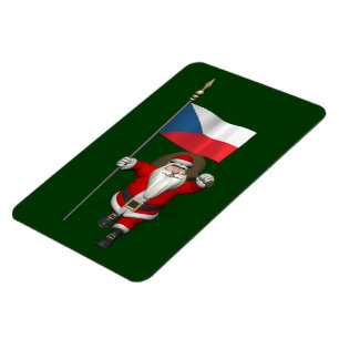 Magnet Flexible Père Noël avec le drapeau de la République tchèque