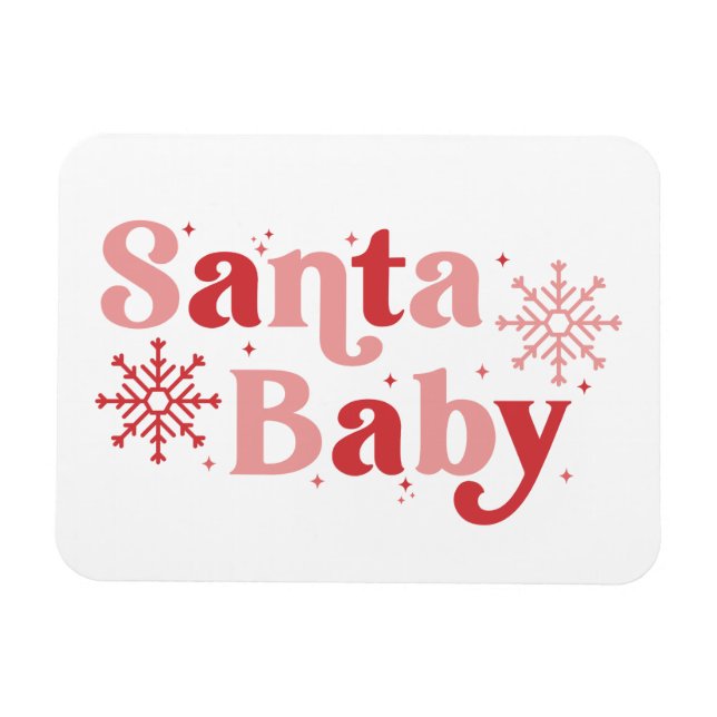 Magnet Flexible Père Noël Baby - Fun Holiday Typography Design (Horizontal)