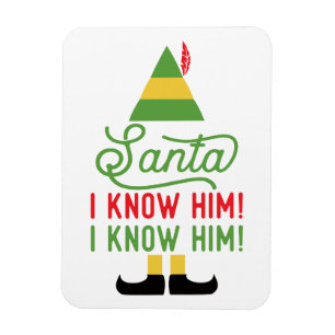 Magnet Flexible Père Noël Je Le Connais Elf Christmas Fridge Magne