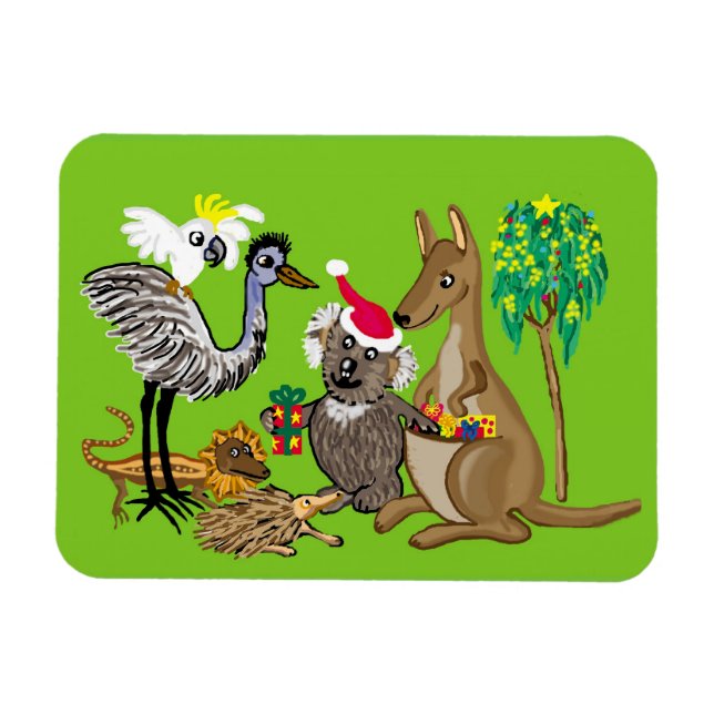 Magnet Flexible Père Noël koala Noël australien (Horizontal)