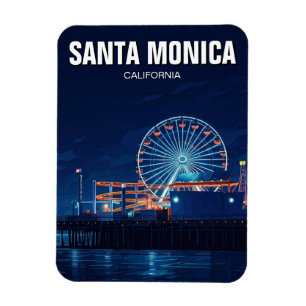 Magnet Flexible Père Noël Monica Pier Californie Los Angeles