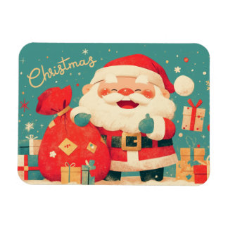 Magnet Flexible Père Noël préparant des cadeaux de Noël
