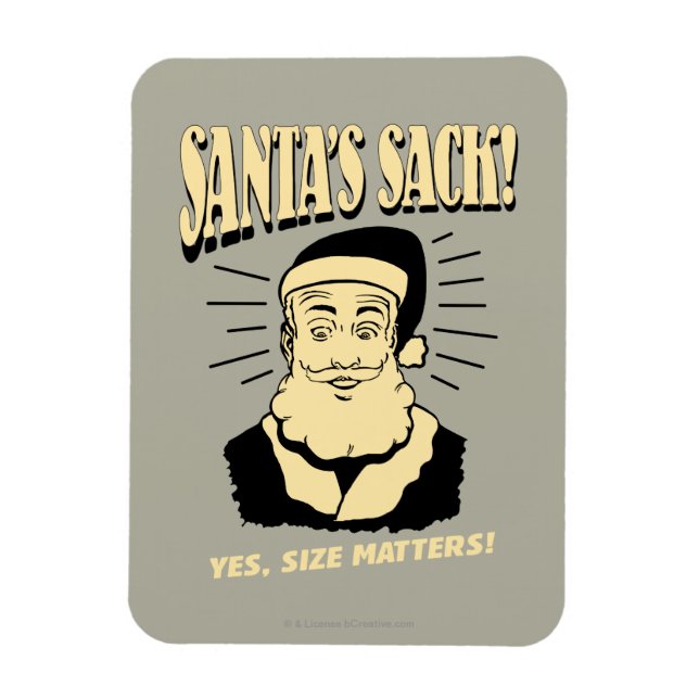 Magnet Flexible Père Noël Sack : Oui, la taille compte (Vertical)