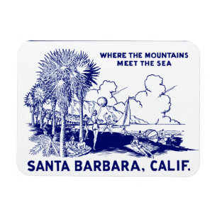 Magnet Flexible Père Noël vintage Barabara la Californie