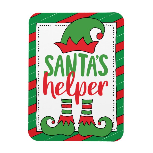 Magnet Flexible Père Noël's Helper Cute Cartoon Elf Dessin Cute El (Vertical)