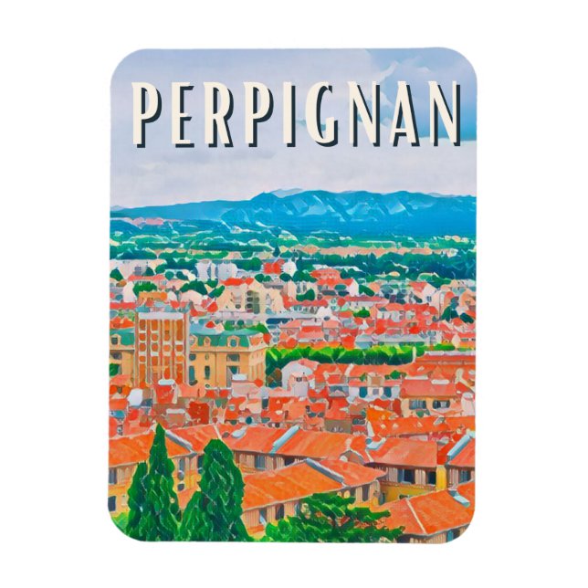 Magnet Flexible Perpignan Photo Vintage (Vertical)