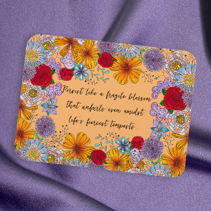 Magnet Flexible Persister comme une fleur fragile Citation motivat