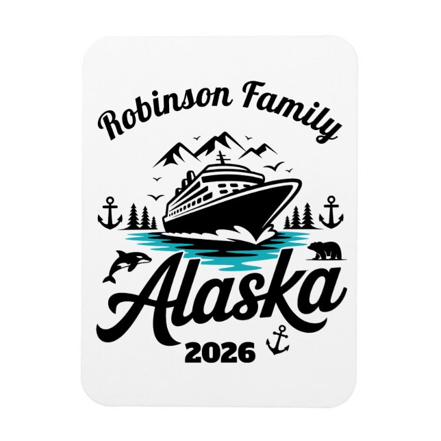 Magnet Flexible Personalized Alaska Cruise Door Marker (Vertical)