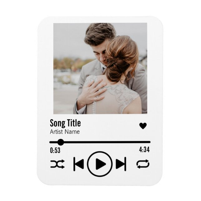 Magnet Flexible Personalized Newlywed Photo Song Playlist (Vertical)