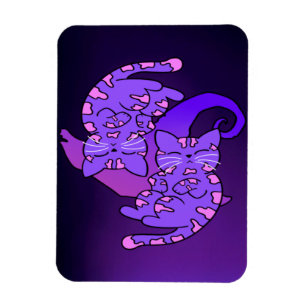 Magnet Flexible Personnalisable Purple Gemini Retro Neon Kittens M