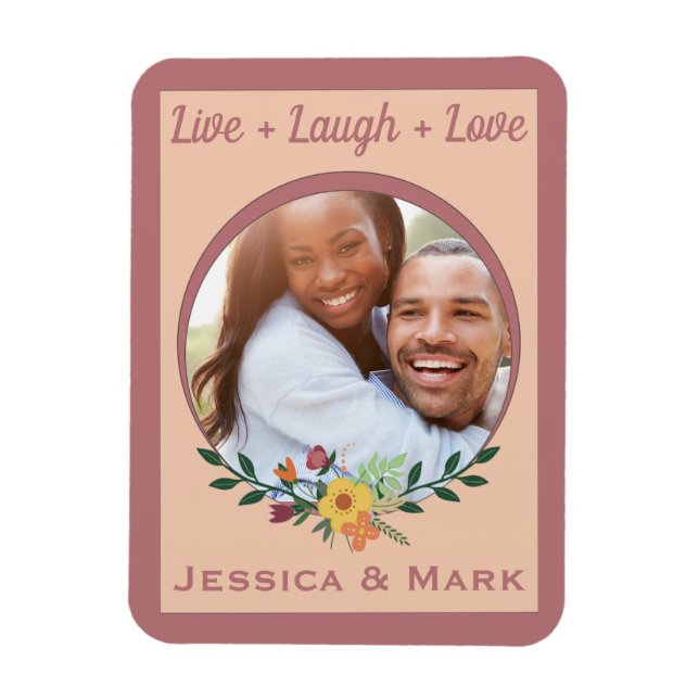Magnet Flexible Personnalisé Photo Floral Rose (Vertical)