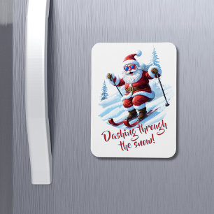 Magnet Flexible Personnalisé Rouge Et Blanc Drôle Père Noël Mignon