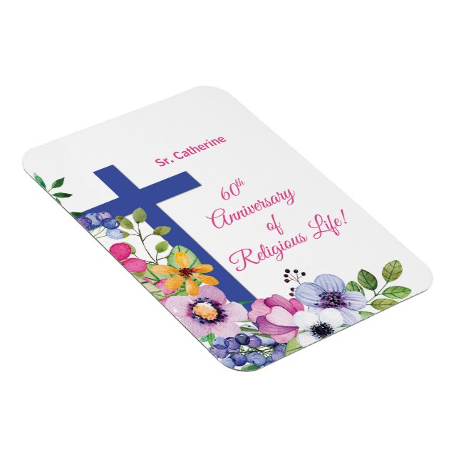 Magnet Flexible Personnaliser, 60e anniversaire Nun vie religieuse (Côté Droit)