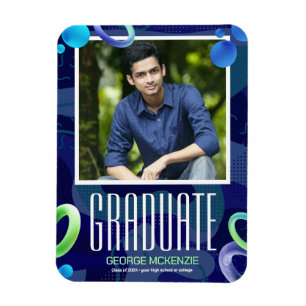 Magnet Flexible Personnalisez la faire-part de graduation bleue fa