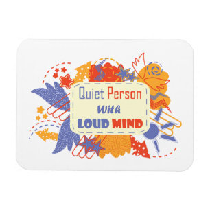 Magnet Flexible Personne calme avec une pensée forte bleu jaune
