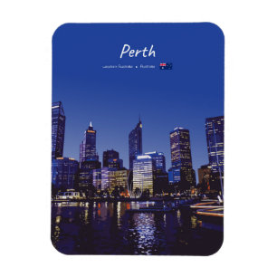 Magnet Flexible Perth, Australie - Ciel de la ville de nuit arrond