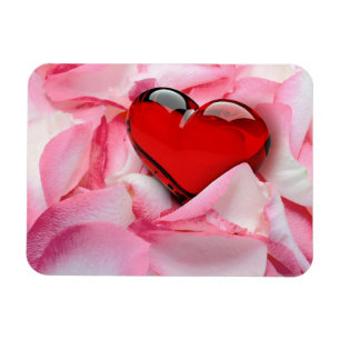 Magnet Flexible Pétales Roses en verre rouge