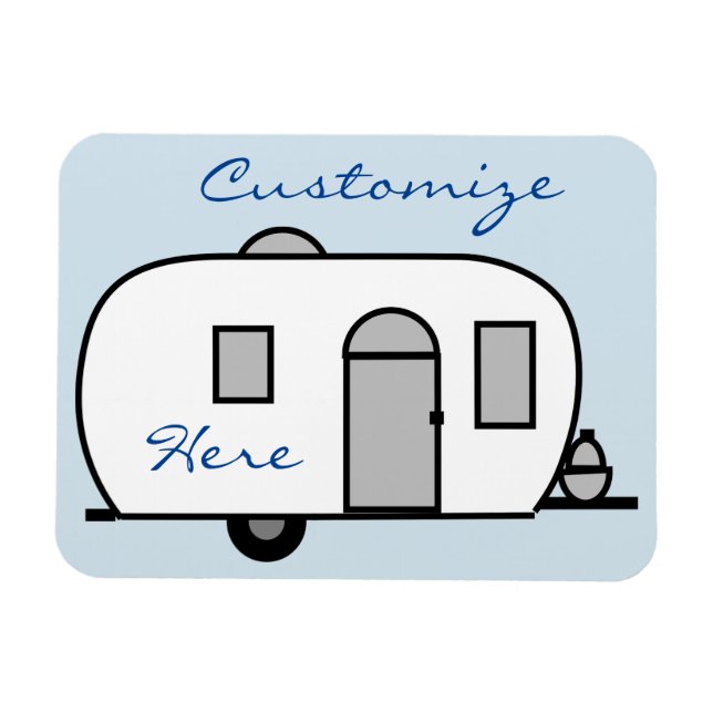 Magnet Flexible Petite caravane Gitane arrondie customisée (Horizontal)