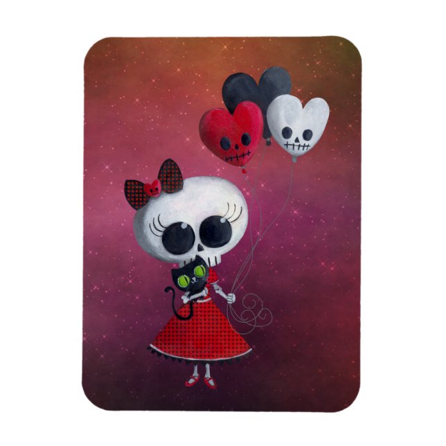 Magnet Flexible Petite Miss Mort Valentine Girl (Vertical)