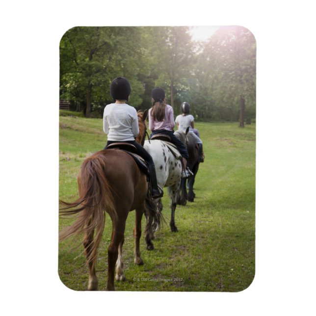 Magnet Flexible Petites filles à cheval (Vertical)