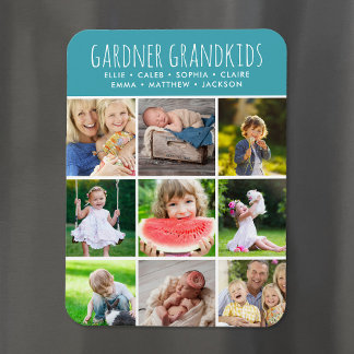 Magnet Flexible Petits-enfants personnalisés Noms Instagram 9 Phot