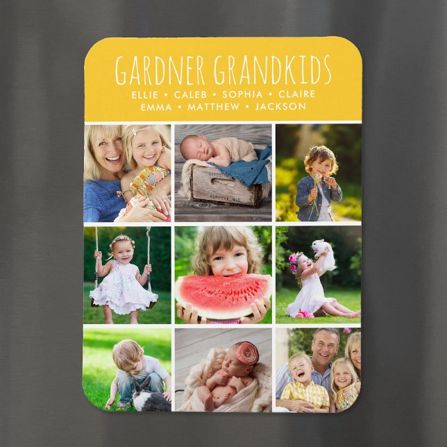 Magnet Flexible Petits-enfants personnalisés Noms Instagram 9 Phot (Créateur téléchargé)