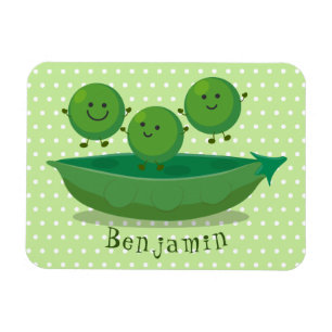 Magnet Flexible Petits pois sauteurs en pod dessin animé illustrat