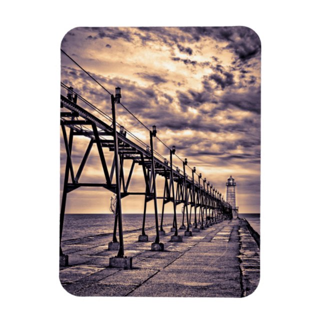 Magnet Flexible Phare de Grand Haven et jetée, Grand Haven (Vertical)