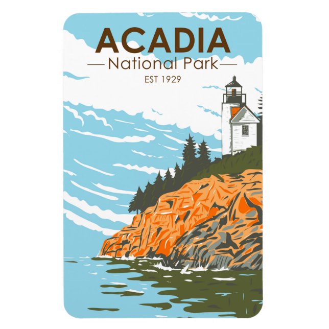Magnet Flexible Phare du port de Bar Park National Acadia (Vertical)