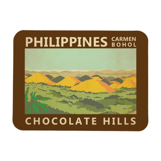 Magnet Flexible Philippines Vintage de Chocolate Hills (Horizontal)