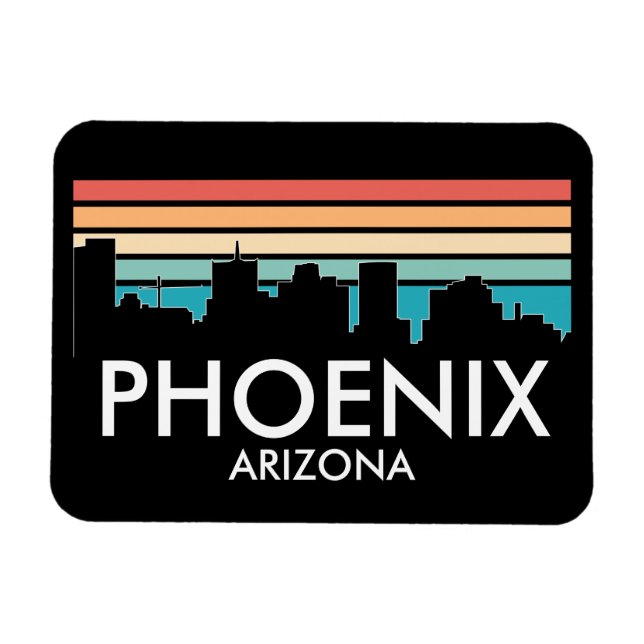 Magnet Flexible Phoenix Arizona Retro Sunset Skyline (Horizontal)