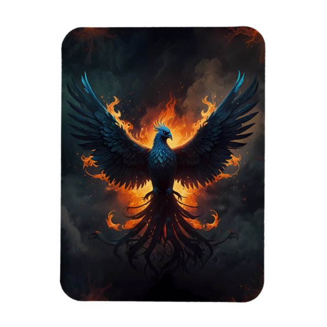 Magnet Flexible Phoenix Bird Rising avec flammes (Vertical)