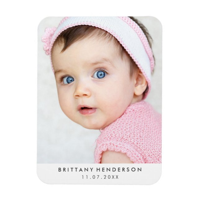 Magnet Flexible Photo bébé moderne | Blanc (Vertical)