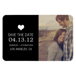 Magnet Flexible Photo Black Heart Enregistrer L'Aimant Date