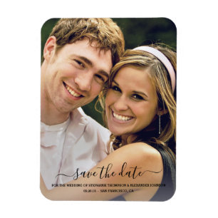 Magnet Flexible Photo Black Pretty Hand Lettering Enregistrer la d