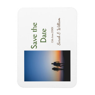 Magnet Flexible Photo classique blanc élégant typographie mariage