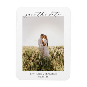 Magnet Flexible Photo Classique Élégant Mariage Enregistrez la Dat