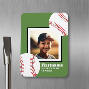 Magnet Flexible Photo de baseball Ajouter votre nom - Peut modifie