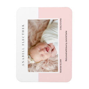Magnet Flexible Photo de bébé fille rose moderne