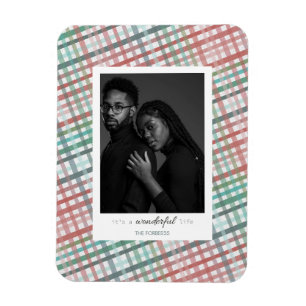 Magnet Flexible Photo de couple sur impression carreaux pastel