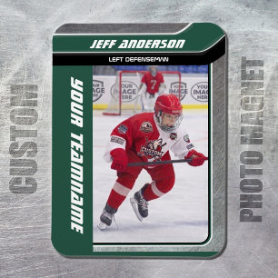 Magnet Flexible Photo de hockey sur glace en métal vert