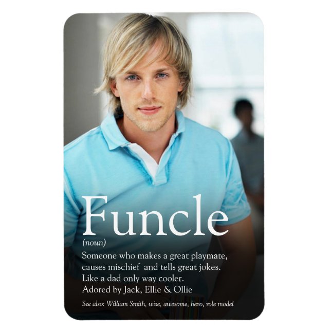 Magnet Flexible Photo de la meilleure définition d'oncle de Funcle (Vertical)