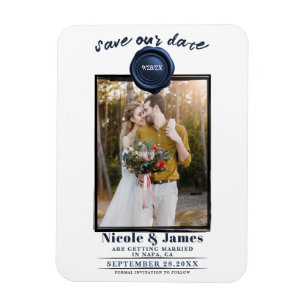 Magnet Flexible Photo de mariage à cacheter à la cire bleu saphir 