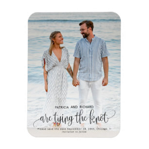 Magnet Flexible Photo de mariage Tying The Knot pour annoncer la d