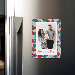 Magnet Flexible Photo de Noël joyeux en vitrail coloré