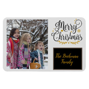 Magnet Flexible Photo de Noël moderne Black & Gold