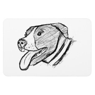 Magnet Flexible photo de pitbull dessiné à la main amateur de chie