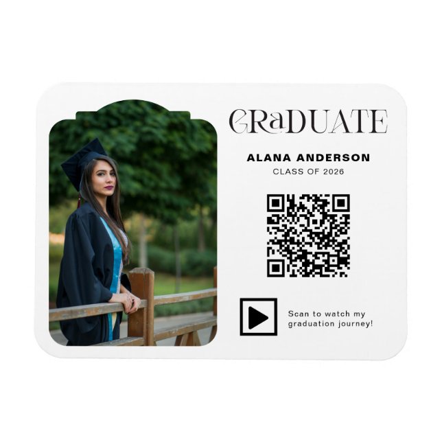 Magnet Flexible Photo de remise de diplômes moderne Code QR Arch m (Horizontal)