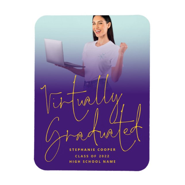 Magnet Flexible Photo de script virtuellement graduée 2022 violet (Vertical)