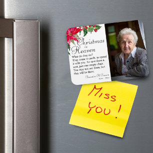 Magnet Flexible Photo de souvenir de Noël poinsettia au ciel